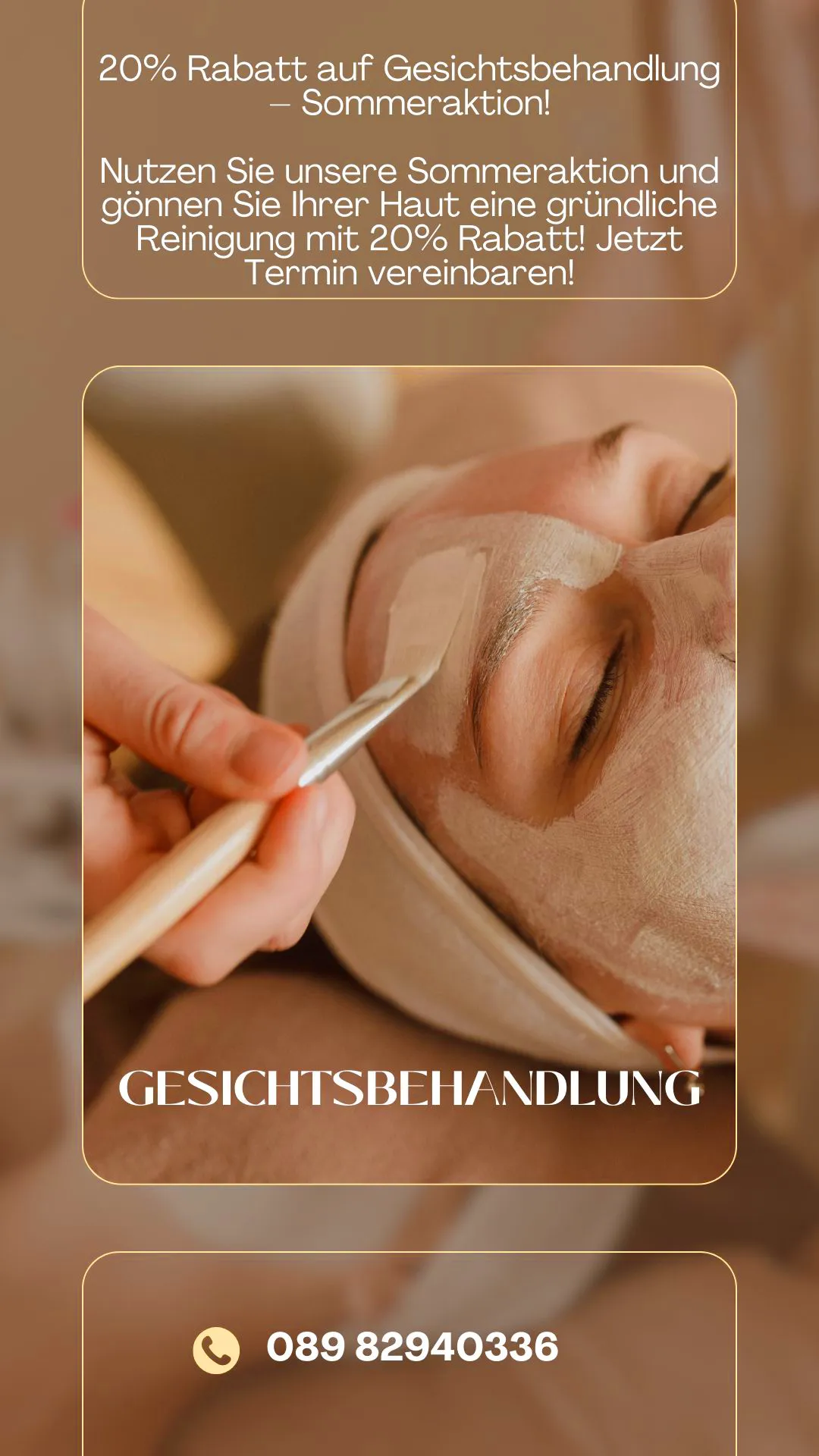 Sommeraktion von Beauty Lounge Kosmetiksalon in München-Pasing. 20 % Rabatt auf Gesichtsbehandlung